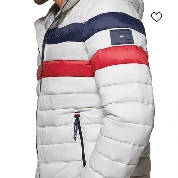 Tommy Hilfiger | Quilted Color Blocked Hooded Puffer Jacket (Small) - Picture 14 of 16